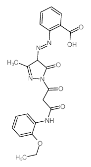 Benzoicacid,2-[2-[1-[3-[(2-ethoxyphenyl)amino]-1,3-dioxopropyl]-4,5-dihydro-3-methyl-5-oxo-1H-pyrazol-4-yl]diazenyl]- structure