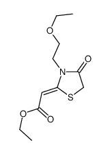 ethyl (2E)-2-[3-(2-ethoxyethyl)-4-oxo-1,3-thiazolidin-2-ylidene]acetate结构式