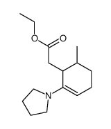 ethyl 2-(6-methyl-2-(pyrrolidin-1-yl)cyclohex-2-en-1-yl)acetate Structure