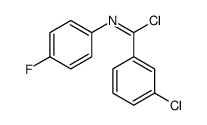 3-chloro-N-(4-fluorophenyl)benzenecarboximidoyl chloride Structure