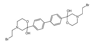 4-(2-bromoethyl)-2-[4-[4-[4-(2-bromoethyl)-2-hydroxymorpholin-2-yl]phenyl]phenyl]morpholin-2-ol结构式