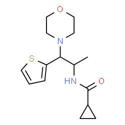 N-(1-morpholino-1-(thiophen-2-yl)propan-2-yl)cyclopropanecarboxamide结构式