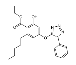 ethyl 2-hydroxy-6-pentyl-4-(1-phenyl-5-tetrazolyl)-oxybenzoate结构式