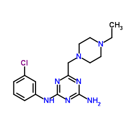 N-(3-Chlorophenyl)-6-[(4-ethyl-1-piperazinyl)methyl]-1,3,5-triazine-2,4-diamine结构式
