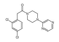 2-(2,4-dichlorophenyl)-1-(4-pyrazin-2-ylpiperazin-1-yl)ethanone结构式