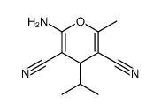 2-amino-6-methyl-4-propan-2-yl-4H-pyran-3,5-dicarbonitrile结构式