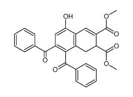 7,8-Dibenzoyl-5-hydroxy-1,2-dihydro-naphthalene-2,3-dicarboxylic acid dimethyl ester结构式