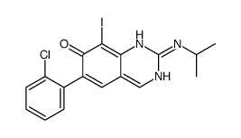 6-(2-chlorophenyl)-8-iodo-2-(propan-2-ylamino)-1H-quinazolin-7-one结构式