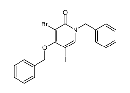 1-benzyl-3-bromo-5-iodo-4-phenylmethoxypyridin-2-one结构式