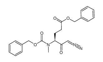 phenylmethyl (4S)-6-diazo-4-(methyl{[(phenylmethyl)oxy]carbonyl}amino)-5-oxohexanoate Structure