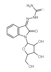 Hydrazinecarbothioamide, 2-(1, 2-dihydro-2-oxo-1-.beta.-D-ribofuranosyl-3H-indol-3-ylidene)- picture