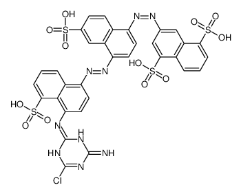 3-[[4-[[4-[(4-amino-6-chloro-1,3,5-triazin-2-yl)amino]-5-sulphonaphthyl]azo]-6-sulphonaphthyl]azo]naphthalene-1,5-disulphonic acid structure