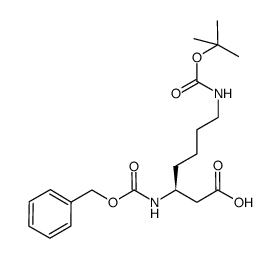 3-benzyloxycarbonylamino-7-tert-butoxycarbonylamino-heptanoic acid结构式
