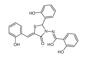 2-hydroxy-N-[(5Z)-2-(2-hydroxyphenyl)-5-[(2-hydroxyphenyl)methylidene]-4-oxo-1,3-thiazolidin-3-yl]benzamide Structure