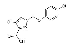 4-chloro-1-[(4-chlorophenoxy)methyl]pyrazole-3-carboxylic acid Structure