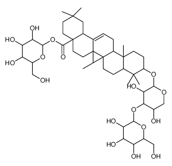 [(2S,3R,4S,5S,6R)-3,4,5-trihydroxy-6-(hydroxymethyl)oxan-2-yl] (4aS,6aR,6aS,6bR,10S,12aR,14bR)-10-[(2S,3R,4S,5S)-3,5-dihydroxy-4-[(2R,3R,4S,5S,6R)-3,4,5-trihydroxy-6-(hydroxymethyl)oxan-2-yl]oxyoxan-2-yl]oxy-2,2,6a,6b,9,9,12a-heptamethyl-1,3,4,5,6,6a,7,8, Structure