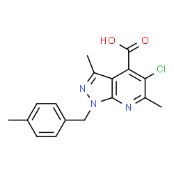 5-Chloro-3,6-dimethyl-1-(4-methylbenzyl)-1H-pyrazolo[3,4-b]pyridine-4-carboxylic acid structure