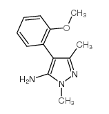 4-(2-methoxyphenyl)-2,5-dimethylpyrazol-3-amine structure