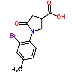 1-(2-Bromo-4-methylphenyl)-5-oxo-3-pyrrolidinecarboxylic acid structure