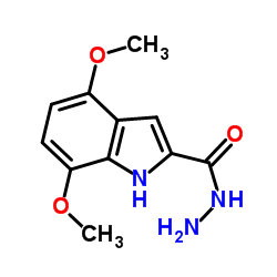 4,7-Dimethoxy-1H-indole-2-carbohydrazide结构式