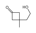 3-(2-hydroxyethyl)-3-methylcyclobutan-1-one结构式