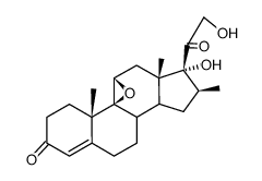 17α,21-Dihydroxy-9β,11β-epoxy-16β-methyl-pregnen-(4)-dion-(3.20)结构式