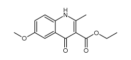 ethyl 6-methoxy-2-methyl-4-oxo-1,4-dihydroquinoline-3-carboxylate结构式