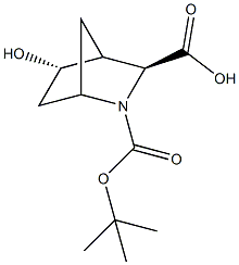 (1S,3S,4S,5S)-rel-2-Boc-5-hydroxy-2-azabicyclo[2.2.1]heptane-3-carboxylic acid结构式