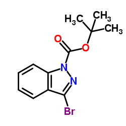 3-溴-1H-吲唑-1-甲酸叔丁酯结构式