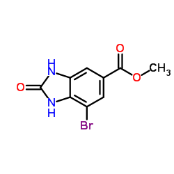 Methyl 7-bromo-2-oxo-2,3-dihydro-1H-benzimidazole-5-carboxylate结构式