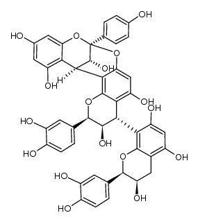 epiafzelechin-(4β->8,2β->O->7)-epicatechin-(4α->8)-epicatechin结构式