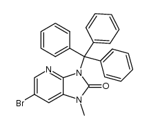 6-bromo-1-methyl-3-trityl-1H-imidazo[4,5-b]pyridin-2(3H)-one结构式