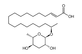 (R,E)-18-(((2R,3R,5R,6S)-3,5-dihydroxy-6-methyltetrahydro-2H-pyran-2-yl)oxy)nonadec-2-enoic acid Structure