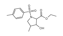 ethyl 3-hydroxy-4-methyl-1-tosylpyrrolidine-2-carboxylate结构式