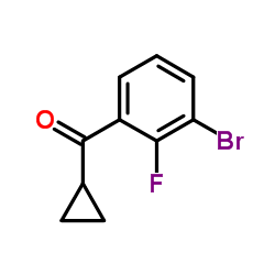 (3-Bromo-2-fluorophenyl)(cyclopropyl)methanone结构式