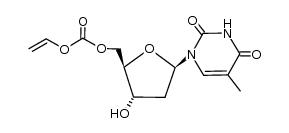 ((2R,3S,5R)-3-hydroxy-5-(5-methyl-2,4-dioxo-3,4-dihydropyrimidin-1(2H)-yl)tetrahydrofuran-2-yl)methyl vinyl carbonate结构式