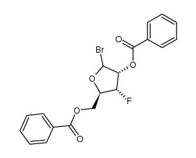 ((2R,3R,4R)-4-(benzoyloxy)-5-bromo-3-fluorotetrahydrofuran-2-yl)methyl benzoate结构式