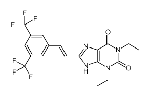 8-[(E)-2-[3,5-bis(trifluoromethyl)phenyl]ethenyl]-1,3-diethyl-7H-purine-2,6-dione Structure