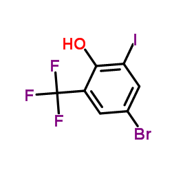 4-Bromo-2-iodo-6-(trifluoromethyl)phenol结构式