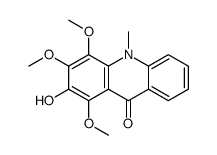 2-Hydroxy-1,3,4-trimethoxy-10-methyl-9(10H)-acridinone结构式