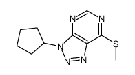 v-Triazolo[4,5-d]pyrimidine, (3H), 3-cyclopentyl-7-metylthio-结构式