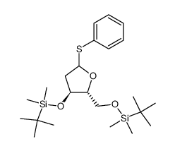 phenyl 3,5-bis[O-(t-butyldimethylsilyl)]-2-deoxy-1-thio-D-erythro-pentofuranoside结构式