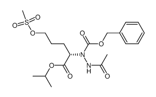 isopropyl (S)-2-(2-acetyl-1-benzyloxycarbonylhydrazino)-5-(methanesulfonyloxy)pentanoate结构式