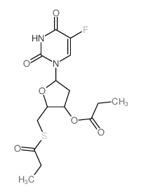 [5-(5-fluoro-2,4-dioxo-pyrimidin-1-yl)-2-(propanoylsulfanylmethyl)oxolan-3-yl] propanoate Structure