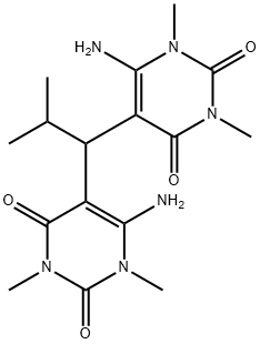 2,4(1H,3H)-Pyrimidinedione, 5,5'-(2-methylpropylidene)bis[6-amino-1,3-dimethyl-结构式