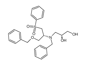 (S)-3-(benzyl((R)-1-(benzyloxy)-3-(phenylsulfonyl)propan-2-yl)amino)propane-1,2-diol Structure