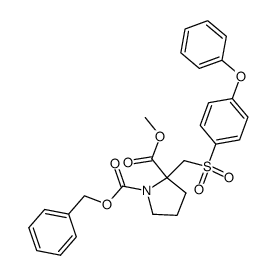 2-(4-Phenoxy-benzenesulfonylmethyl)-pyrrolidine-1,2-dicarboxylic acid 1-benzyl ester 2-methyl ester结构式
