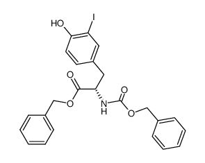 (S)-2-Benzyloxycarbonylamino-3-(4-hydroxy-3-iodo-phenyl)-propionic acid benzyl ester Structure