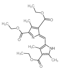 2H-Pyrrole-3,5-dicarboxylicacid, 2-[[4-(ethoxycarbonyl)-3,5-dimethyl-1H-pyrrol-2-yl]methylene]-4-methyl-,3,5-diethyl ester结构式