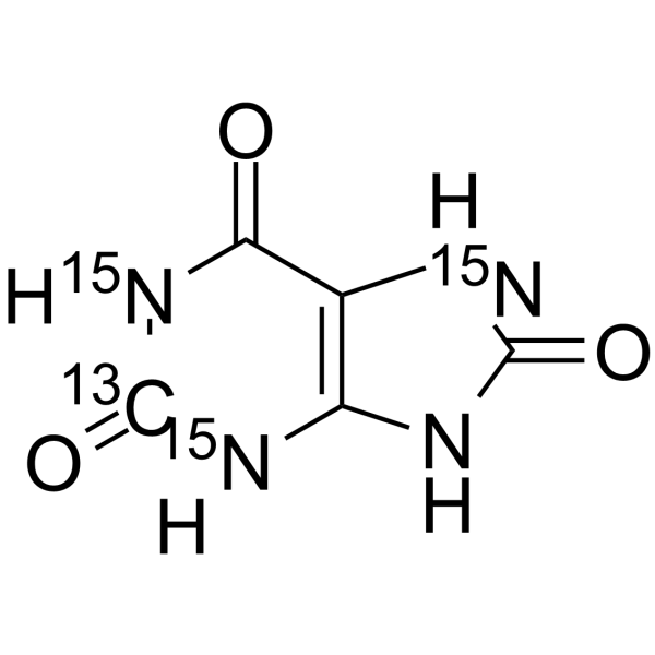 Uric Acid-13C, 15N3结构式